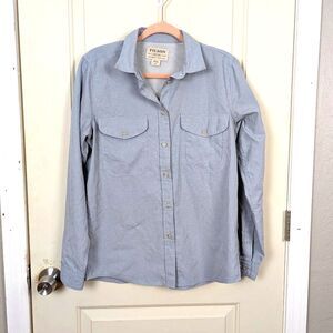 Filson | Gray Long Sleeve Button Down Work Shirt Size Medium